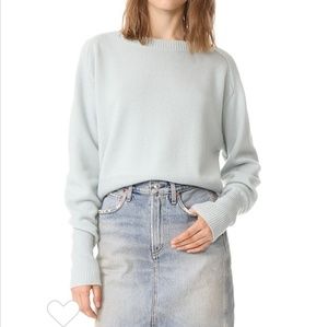 Theory Cashmere Cropped Sweater Winter Green